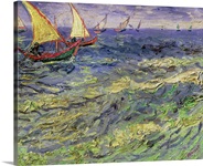 Seascape at Saintes Maries (View of Mediterranean) 1888 (oil on canvas)