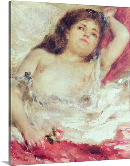 Semi Nude Woman in Bed: The Rose, before 1872 (oil on canvas)