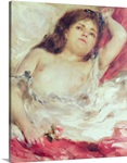 Semi Nude Woman in Bed: The Rose, before 1872 (oil on canvas)