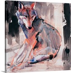 Sitting Wolf, 2000 (mixed media on paper)