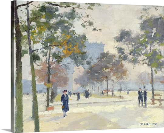 The Arc de Triomphe in Autumn, Paris (oil on canvas)