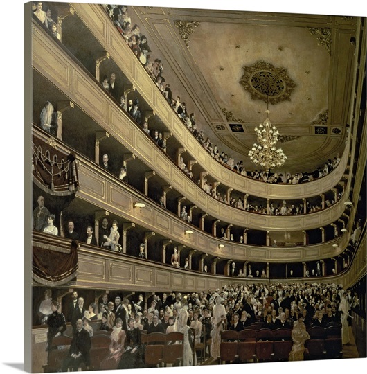 The Auditorium of the Old Castle Theatre, 1888 (oil on canvas)