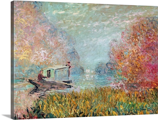 The Boat Studio on the Seine, 1875 (oil on canvas)