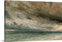 The Coast at Brighton - Stormy Evening, c.1828 (oil on paper laid on canvas)