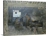 The Forge at Marly le Roi, Yvelines, 1875 (oil on canvas)