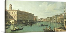 The Grand Canal from the Rialto Bridge (oil on canvas)