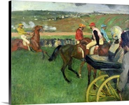 The Race Course Amateur Jockeys near a Carriage, c.1876 87 (oil on canvas)