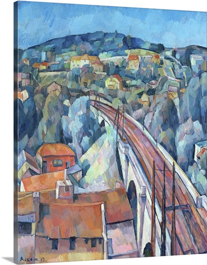 The Railway Bridge at Meulen (oil on canvas)