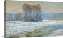 The Seine at Bennecourt, Winter (oil on canvas)