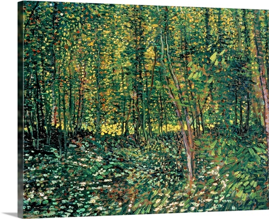 Trees and Undergrowth, 1887 (oil on canvas)