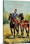 Two Horses and a Groom, 1880 (oil on canvas)