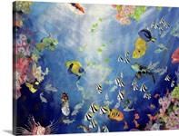 Underwater World II, 1998 (acrylic and pencil crayon on canvas)