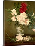 Vase of Peonies on a Small Pedestal, 1864 (oil on canvas)