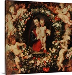 Virgin with a Garland of Flowers, c.1618 20 (oil on panel)
