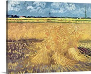 Wheatfield with Sheaves, 1888 (oil on canvas)