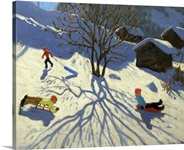 Winter hillside, Morzine, France (oil on canvas)