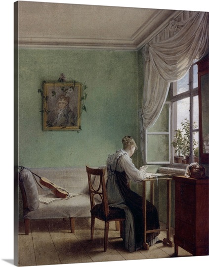 Woman Embroidering, 1812 (oil on canvas)