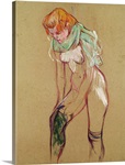 Woman Pulling Up her Stocking, 1894 (oil on card)