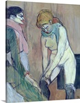 Woman Putting on her Stocking, or Woman of the House, c.1894 (oil on card)