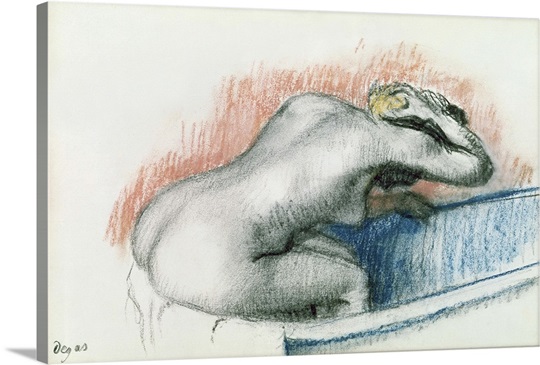 Woman Washing in the Bath, c.1892 (pastel on card)