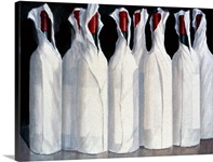 Wrapped Wine Bottles, Number 1, 1995 (acrylic on paper)