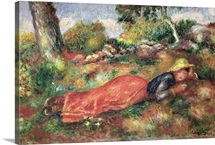 Young Girl Sleeping on the Grass (oil on canvas)