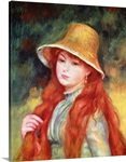 Young girl with long hair, or Young girl in a straw hat, 1884