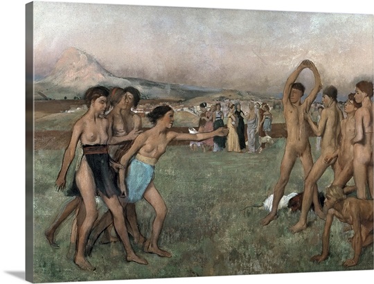 Young Spartans Exercising, c.1860 (oil on canvas)