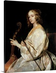 Young Woman Playing a Viola da Gamba (oil on canvas)