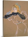 Yvette Guilbert (1867 1944) singing Linger, Longer, Loo, 1894 (oil on cardboard)