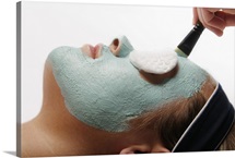 A facial masque at a spa