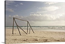A makeshift soccer net constructed from driftwood. Tulum, Mexico, 2010.