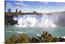 American Falls at Niagara Falls. View south to Buffalo and the USA from Canada.