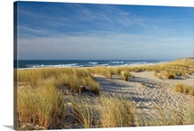 Atlantic Coast and its sand dunes and waves at Cape Ferret, Bay of Arcachon in Gironde.