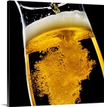 Beer been poured into glass, studio shot