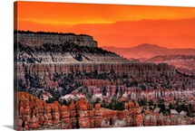 Bryce Canyon at sunrise, with characteristic hoodoos and rock formations