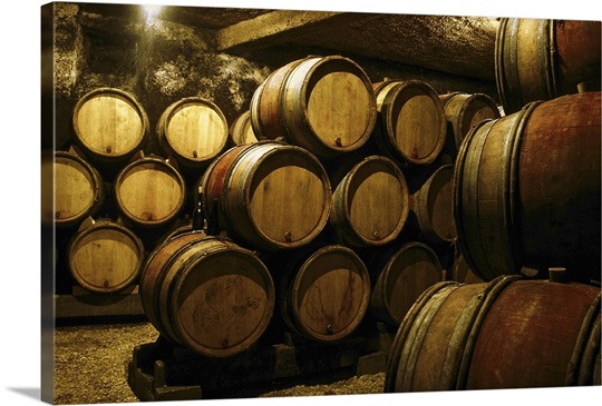 Cellar of barrels