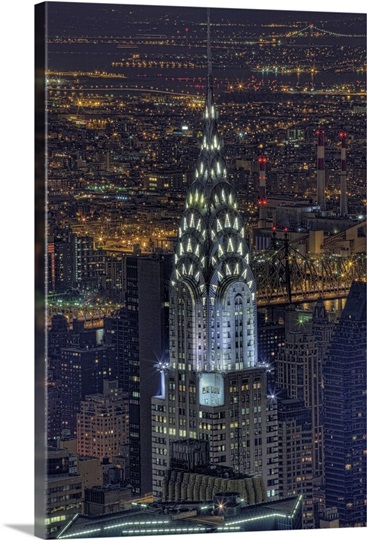 Chrysler Building at night, US.