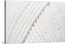 Close-up of ball of white yarn