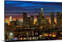 Downtown of Los Angeles at Sunset.