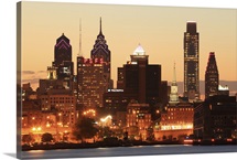 Downtown Philadelphia, Pennsylvania at sunset