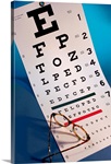 Eye chart with eyeglasses