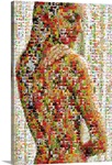 Female beauty portrait made out of healthy food