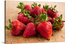 Fresh strawberries on table