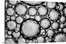 Huge amount of bubbles in fluid. Fluid mixture of oils.