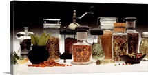 Jars of spices and herbs