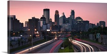 Light trails, Minneapolis, Minnesota