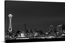 Looking from West Seattle across Elliott Bay to Belltown and the Space Needle.