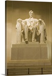 Low angle view of a statue, Abraham Lincoln, Washington DC, USA