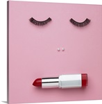 Makeup forming a woman's face